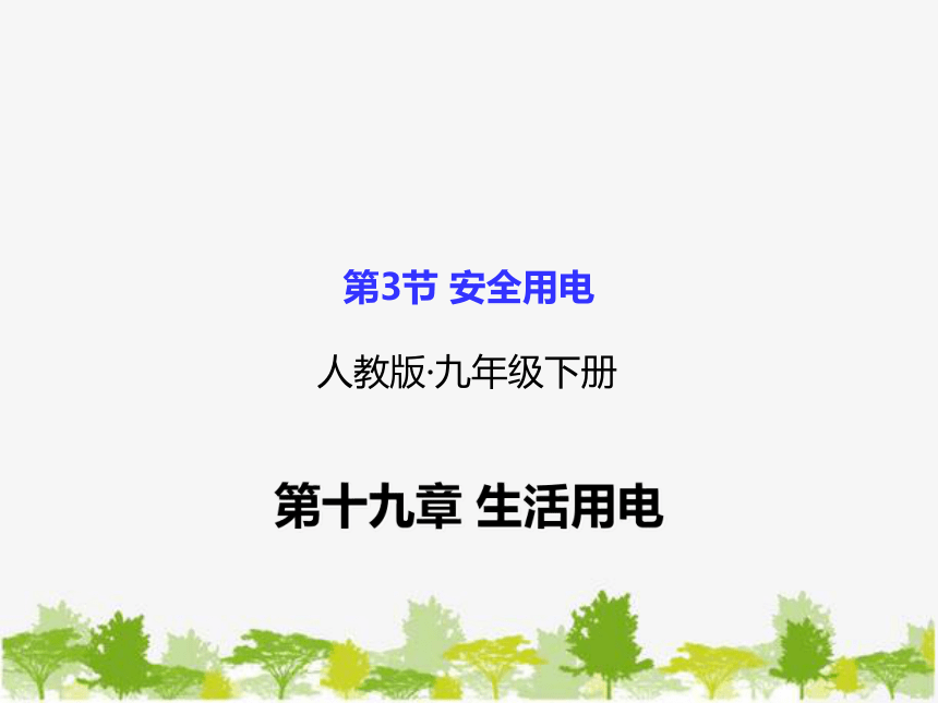 人教版物理九年级下册 19.3 安全用电课件(共29张PPT)