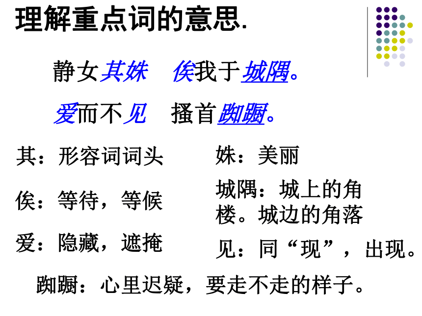 2021-2022学年人教版（中职） 拓展模块 第五单元14《诗经·静女》（课件16张）