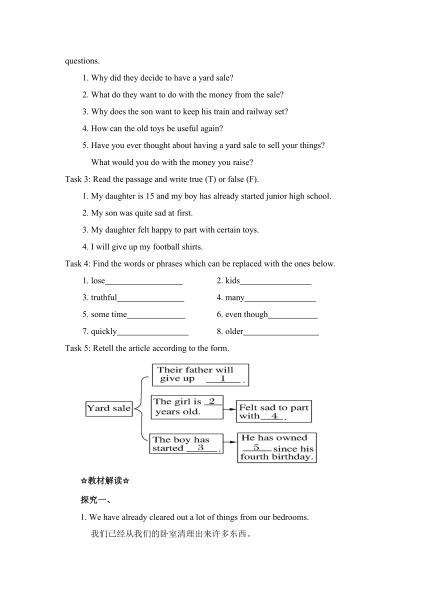 Unit 10  I've had this bike for three years  Section A (3a-3c)导学案（含答案）