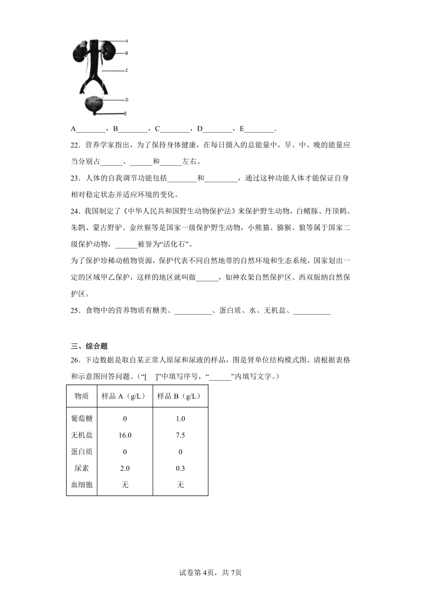 济南版生物七年级下册期末检测夯实基础强化训练试题3（含解析）