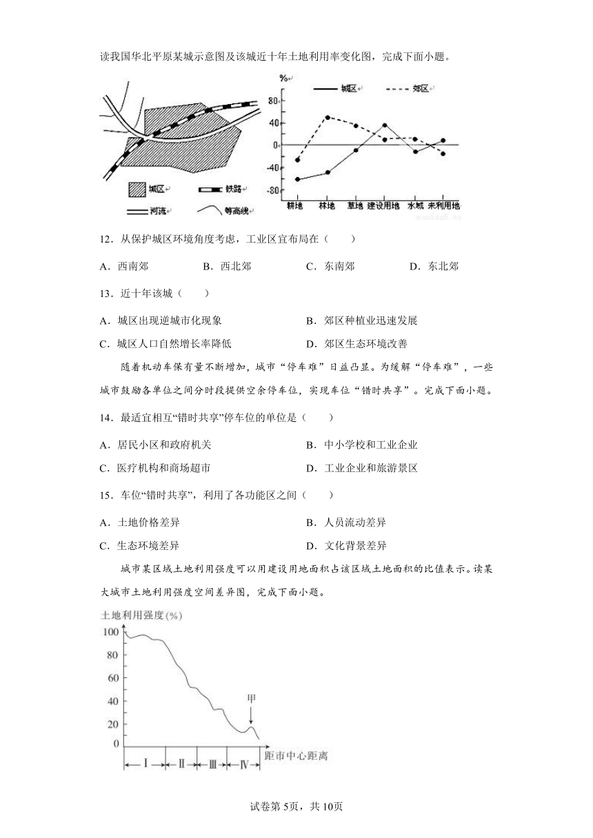 人教版必修第二册第二章乡村和城镇单元同步练习（Word版含答案解析）