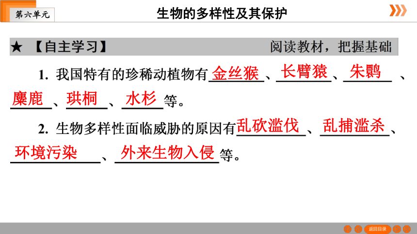 人教版生物八年级上册 第6单元 第3章　保护生物的多样性 课件（共38张PPT）