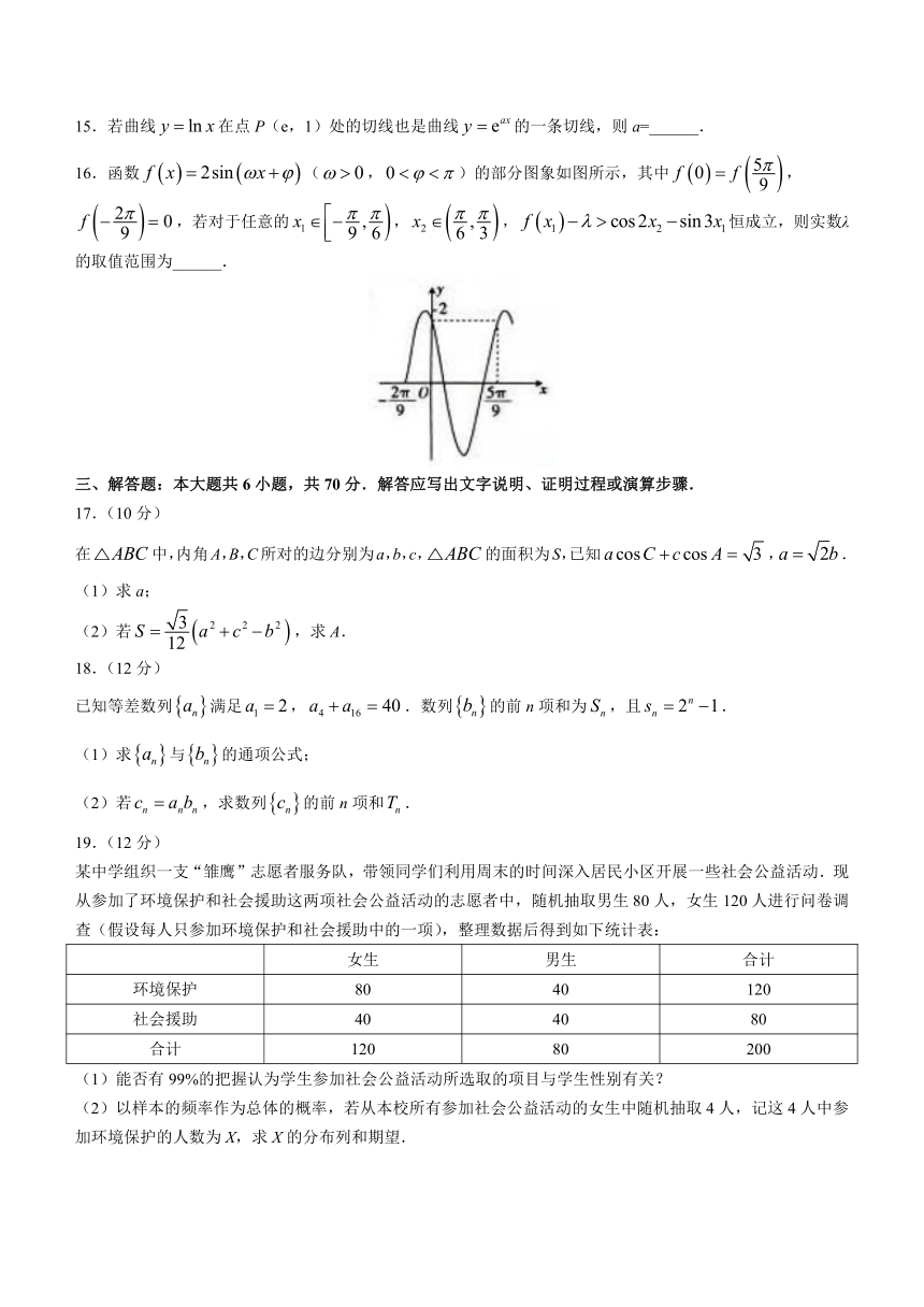 吉林省白山市2021-2022学年高三上学期期末考试数学（理）试题（Word版含答案解析）