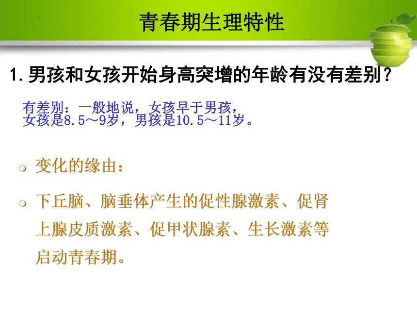 中职心理健康 青春期生理变化及生理卫生 课件 (25张PPT)