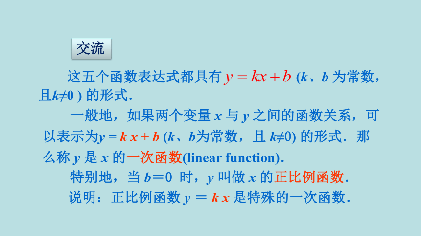 苏科版八年级数学上册 6.2 一次函数（课件）(共14张PPT)