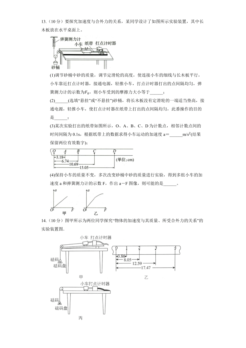 鲁科版必修第一册 第五章 牛顿运动定律 单元测试（素养提升）（含答案）