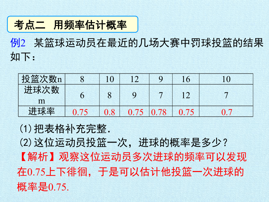 北师大版七年级数学下册 第六章 概率初步复习 课件  (共13张PPT)