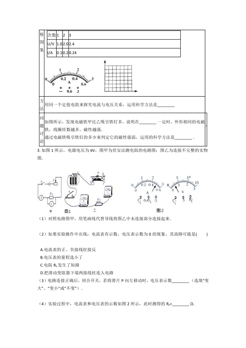 电路培优冲刺——实验探究5—2020-2021学年华师大版八年级科学暑假专题（含答案）