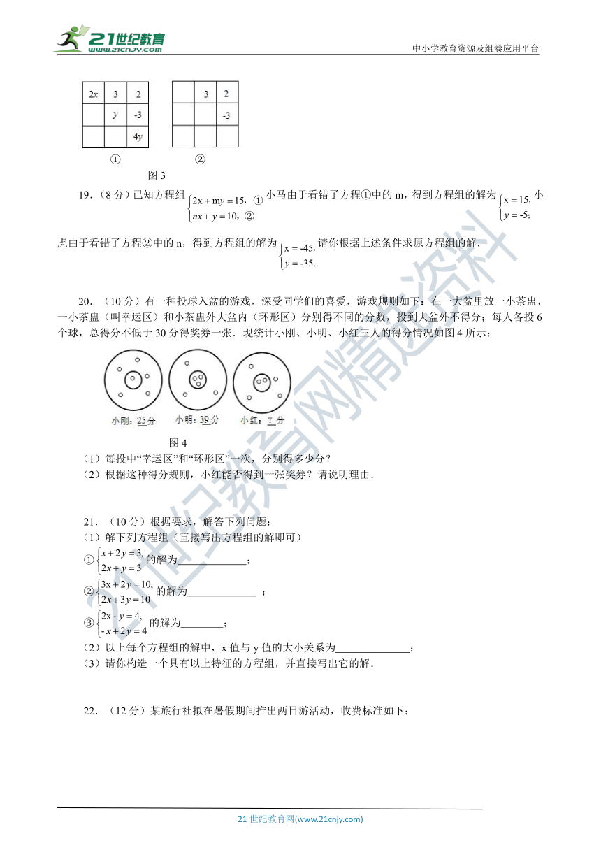 鲁教版数学七年级下册 第七章  二元一次方程组  达标测试卷（含答案）