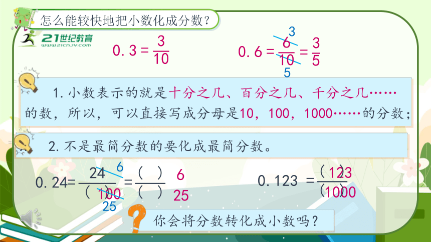 人教版五年级数学下册《分数与小数的互化（1）》教学课件(共30张PPT)