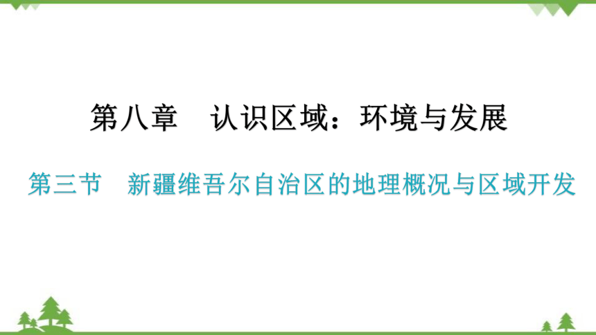 湘教版地理八年级下册 第八章第三节  新疆维吾尔自治区的地理概况与区域开发  习题课件(共40张PPT)