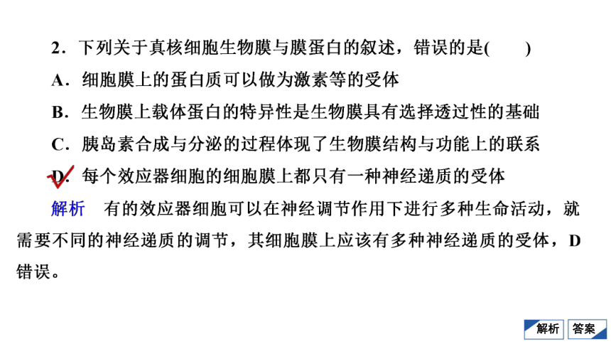 高考生物复习用卷：考点5 细胞核　细胞膜（共42张PPT）