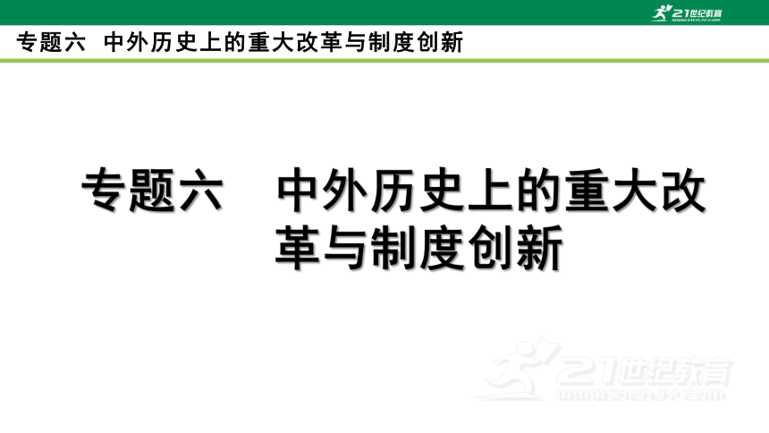 2023年中考历史专题复习——专题六  中外历史上的重大改革与制度创新  课件