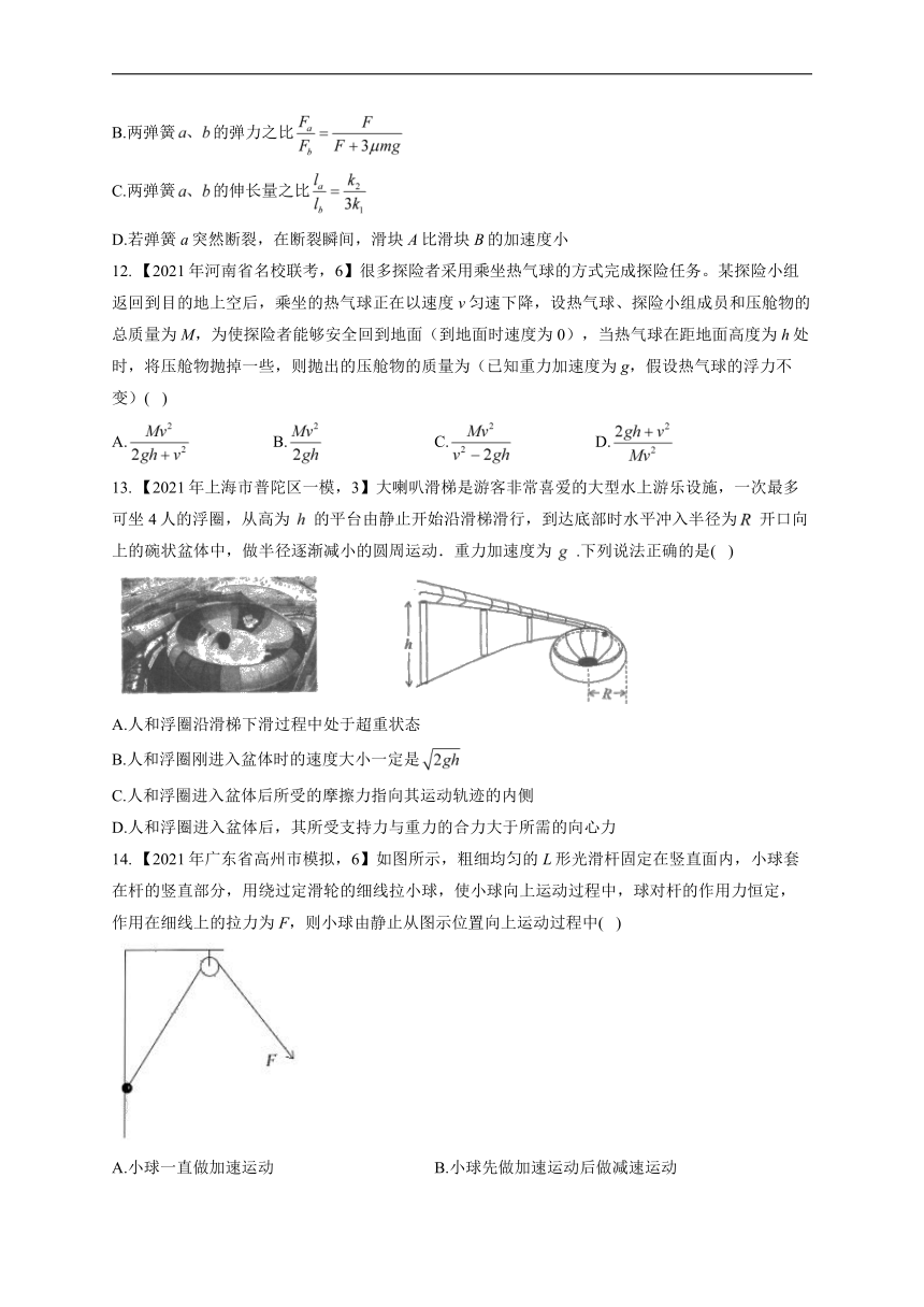 （2）牛顿运动定律__2021年高考物理真题模拟试题专题汇编（有解析）