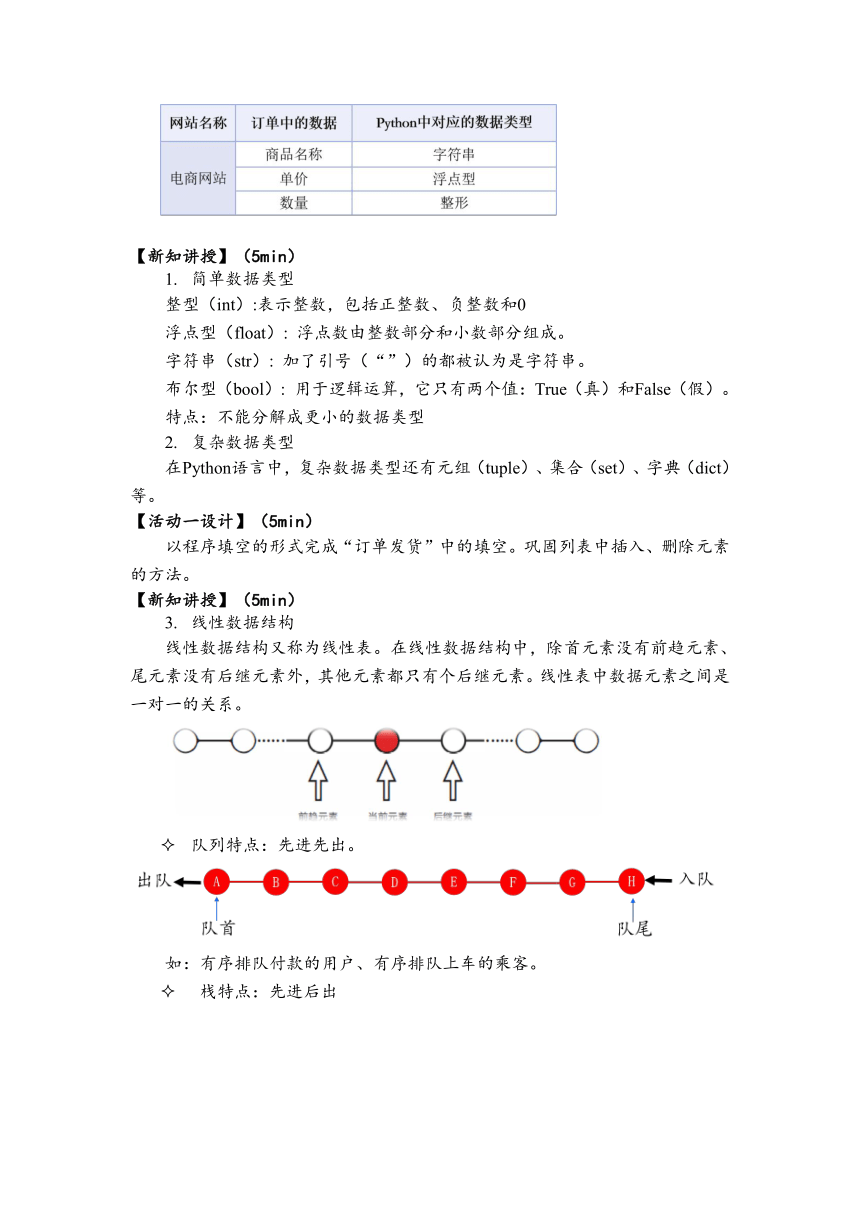 3.2数据与结构 教案