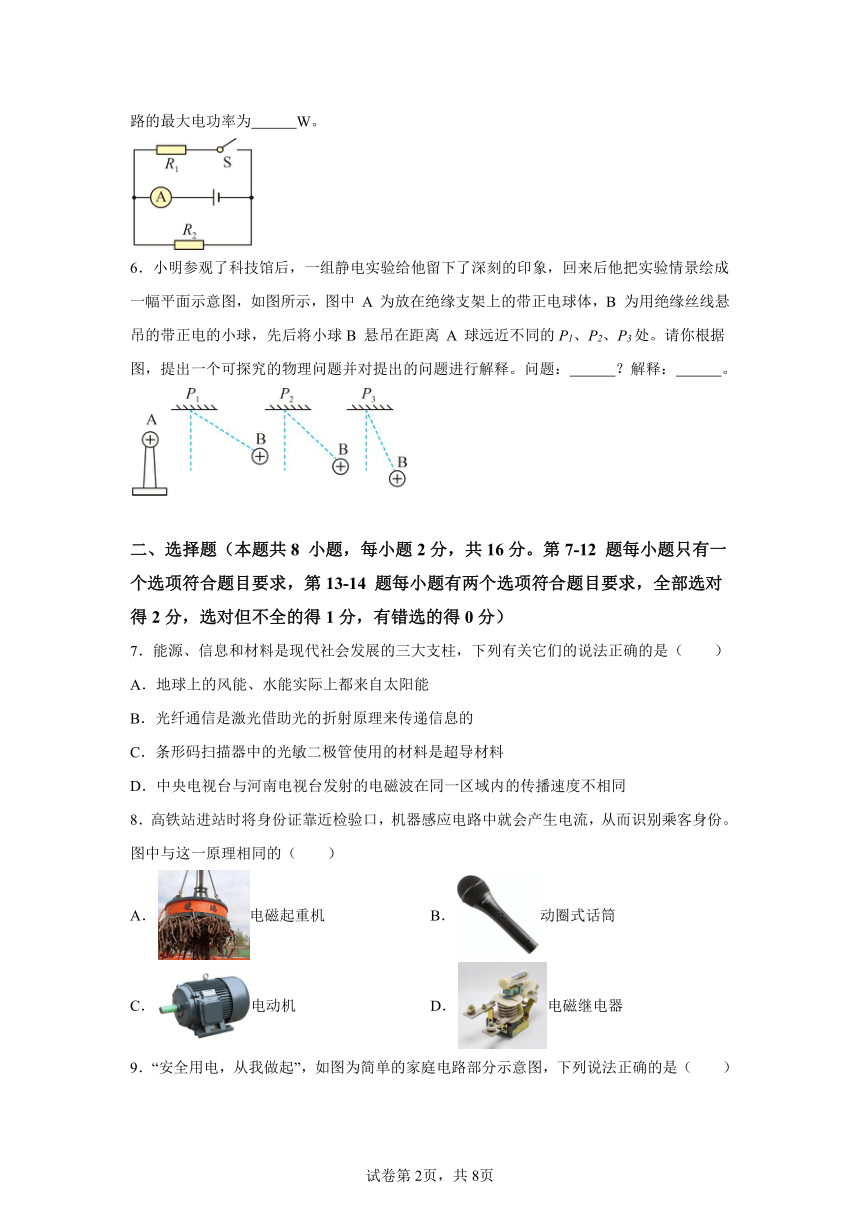 2024年河南省周口市沈丘县联考一模物理试题（解析版）