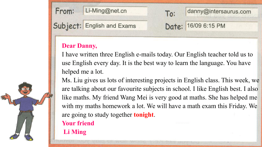 Unit 2 My Favourite School Subject Lesson 8 E-mail Helps课件(30张PPT)