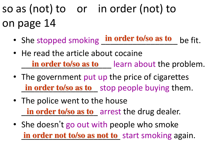 外研版修二课件：Module 2 No Drugs Language points(共15张PPT)