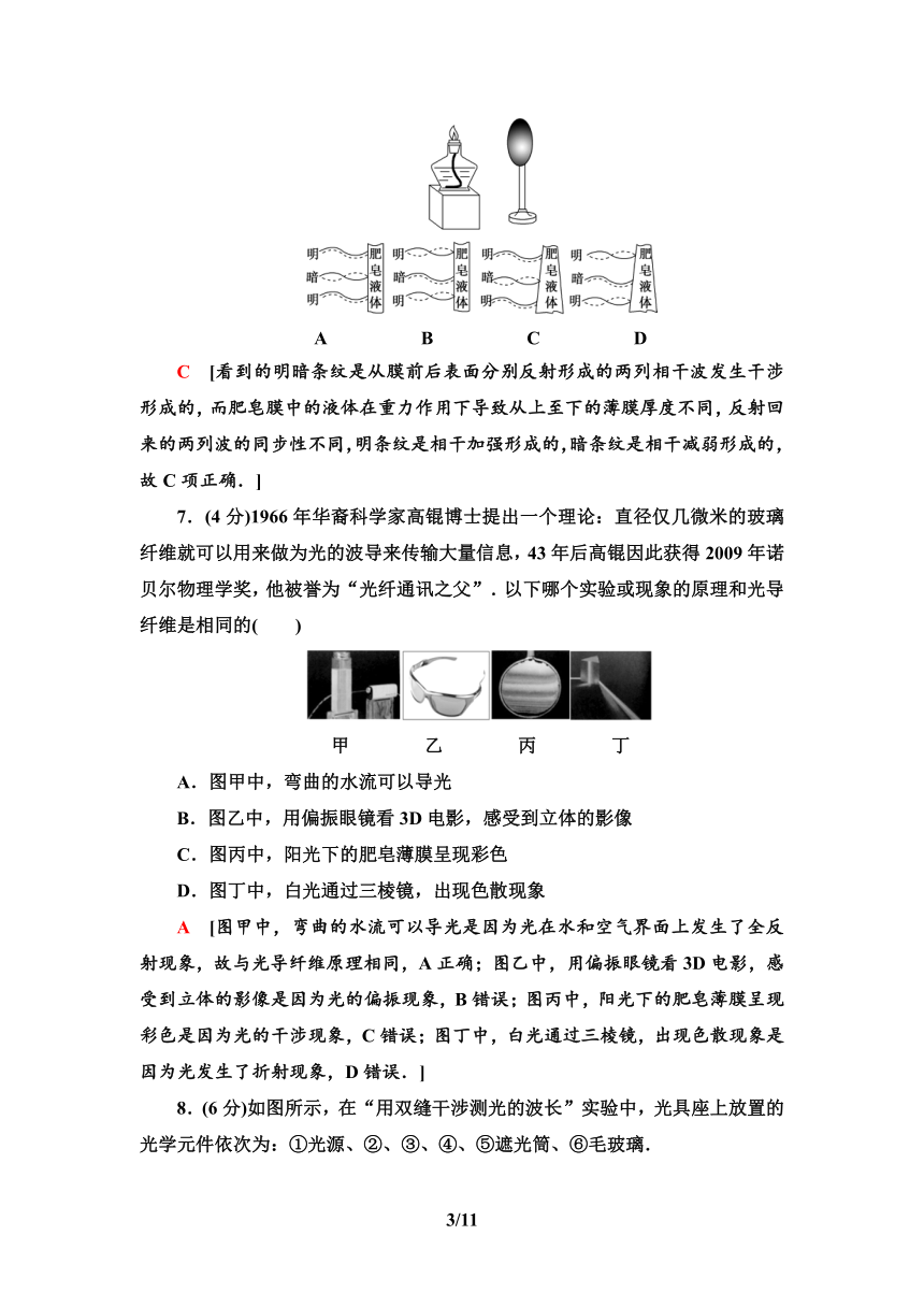 鲁教版（2019） 高中物理 选择性必修第一册 章末综合测评5　光的干涉、衍射和偏振 word版含解析