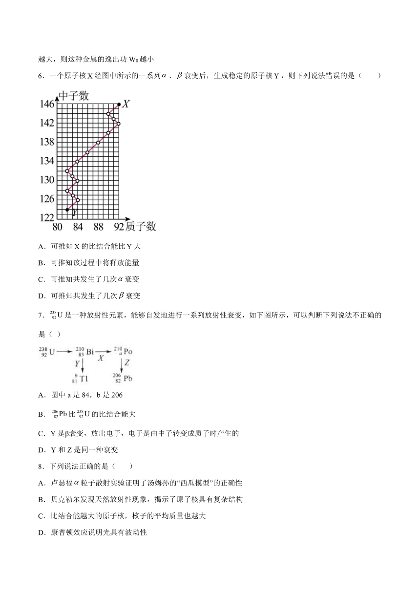 7.3原子核的结合能 基础巩固（Word版含答案）