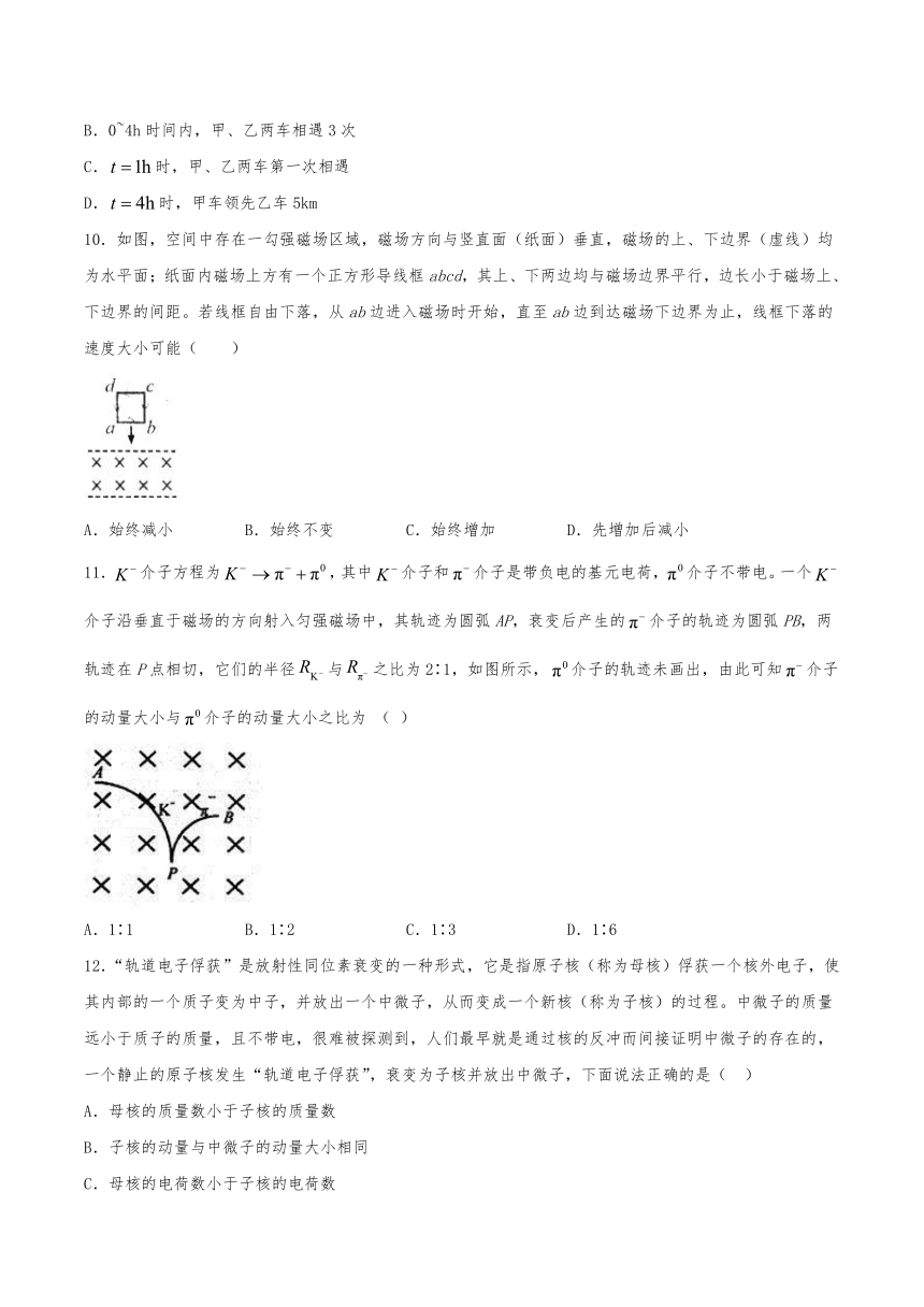 人教版（2019）高中物理选择性必修第三册 5.5 “基本”粒子 习题（含解析）