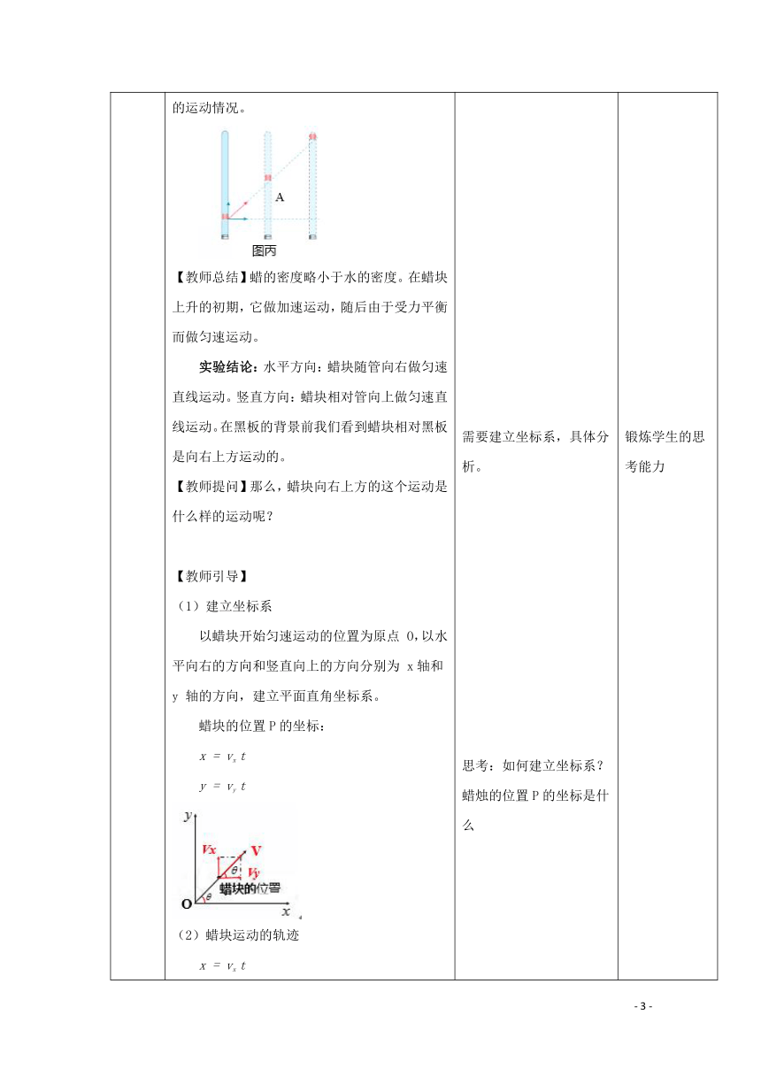 2019_2020学年高中物理第五章抛体运动第二节运动的合成与分解教案新人教版必修第二册