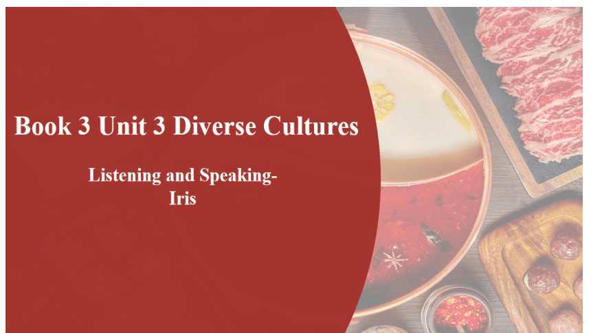 人教版（2019）必修第三册Unit 3 Diverse Cultures Listening and Speaking 课件(共50张PPT)