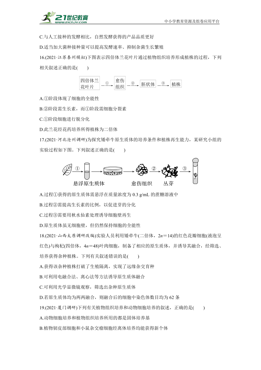 新人教生物选择性必修3《生物技术与工程》模块检测卷（Word版含答案）