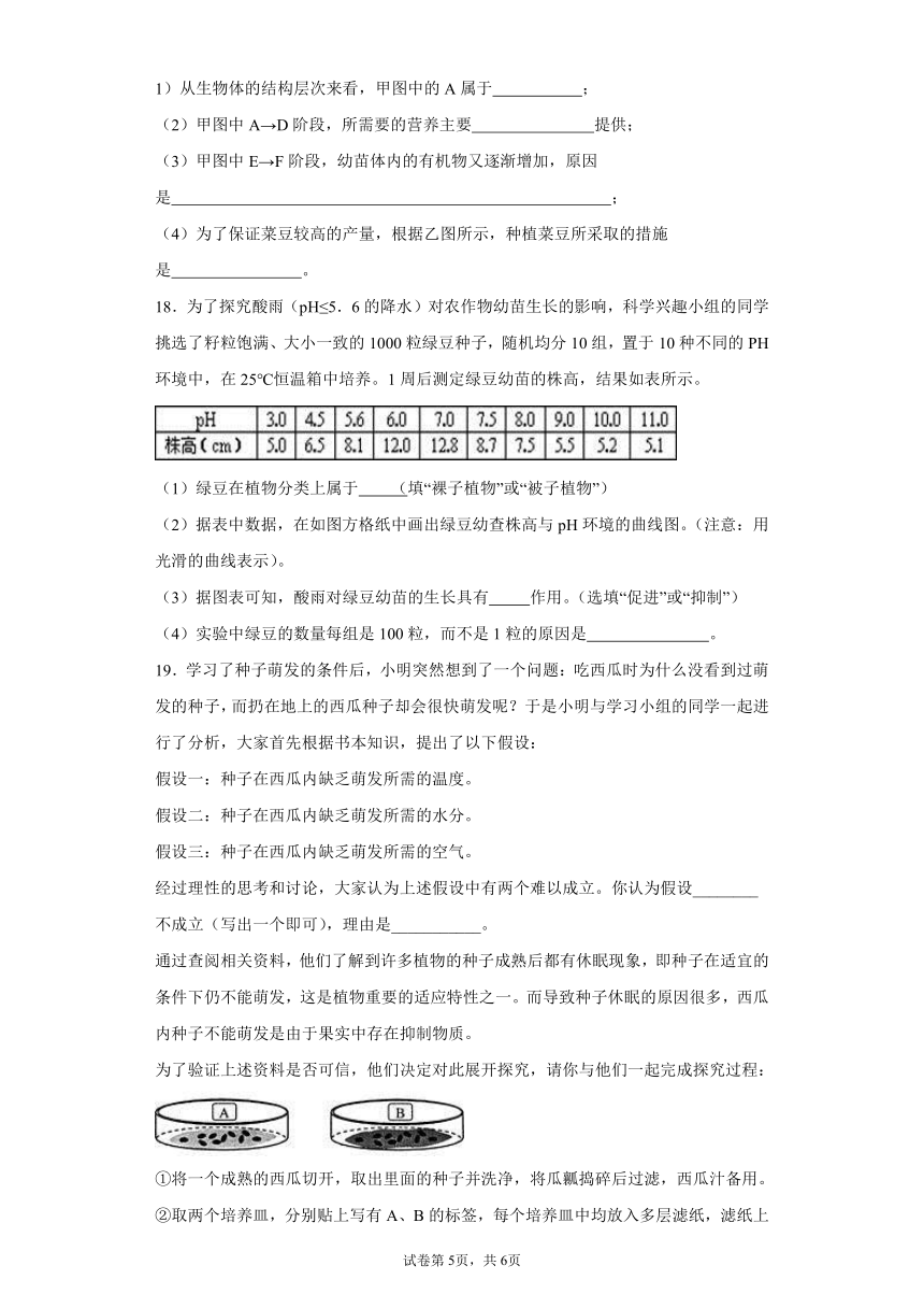 1.5 植物生殖方式的多样性 同步练习（含解析）