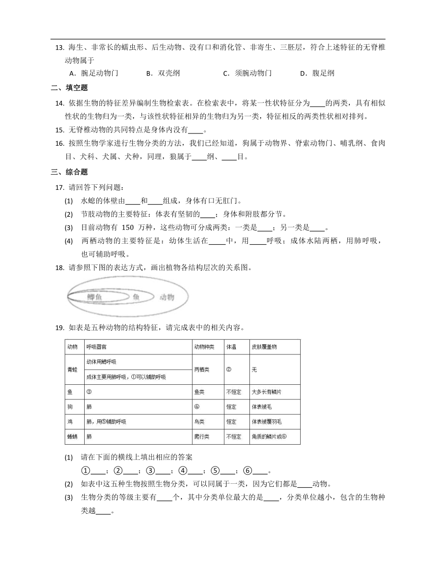 2020-2021学年沪教版第二册生物4.4生物的分类课时训练（word版含解析）