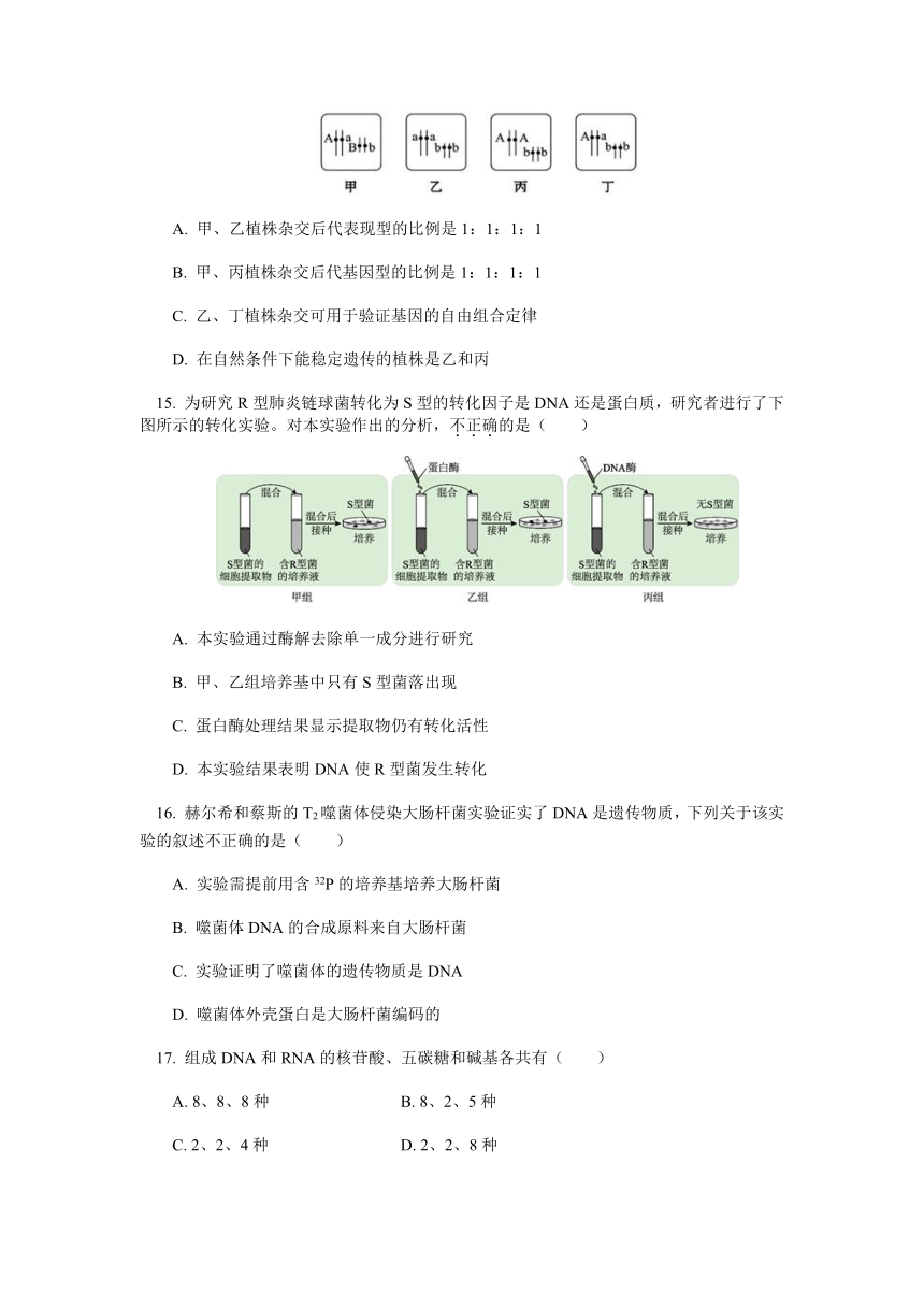 北京101中学2020-2021学年高一下学期期中考试生物试题（等级班）（Word版含答案）