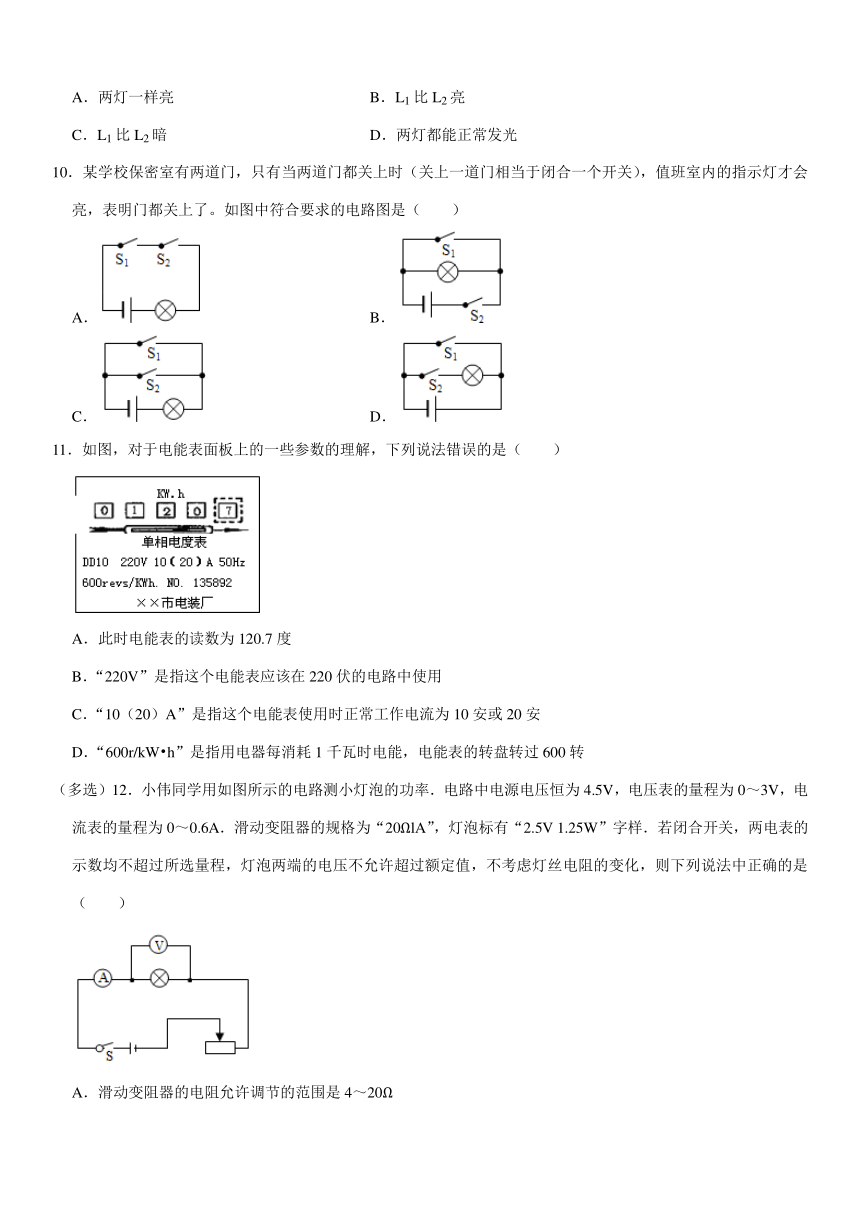 2021-2022学年黑龙江省绥化市青冈县九年级（上）期末物理试卷(pdf含解析)