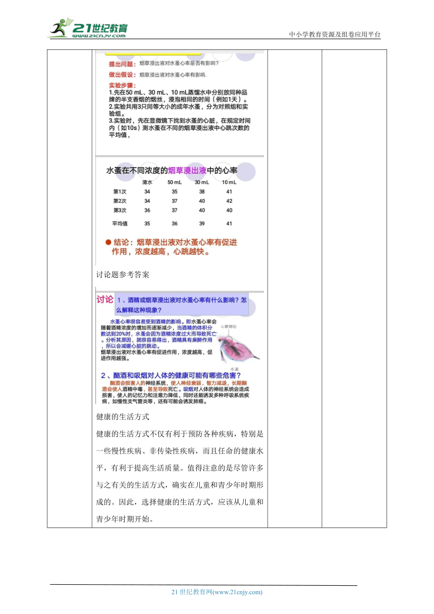 8.3.2  选择健康的生活方式 教学设计