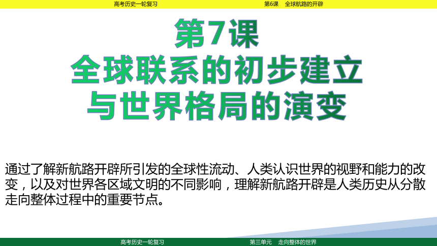 2023届高考一轮复习纲要下第7课  全球联系的初步建立与世界格局的演变课件(共32张PPT)