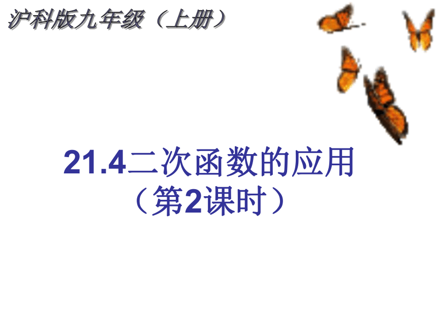 2021-2022学年度沪科版九年级数学上册课件 21.4二次函数的应用（第2课时）(共18张PPT)