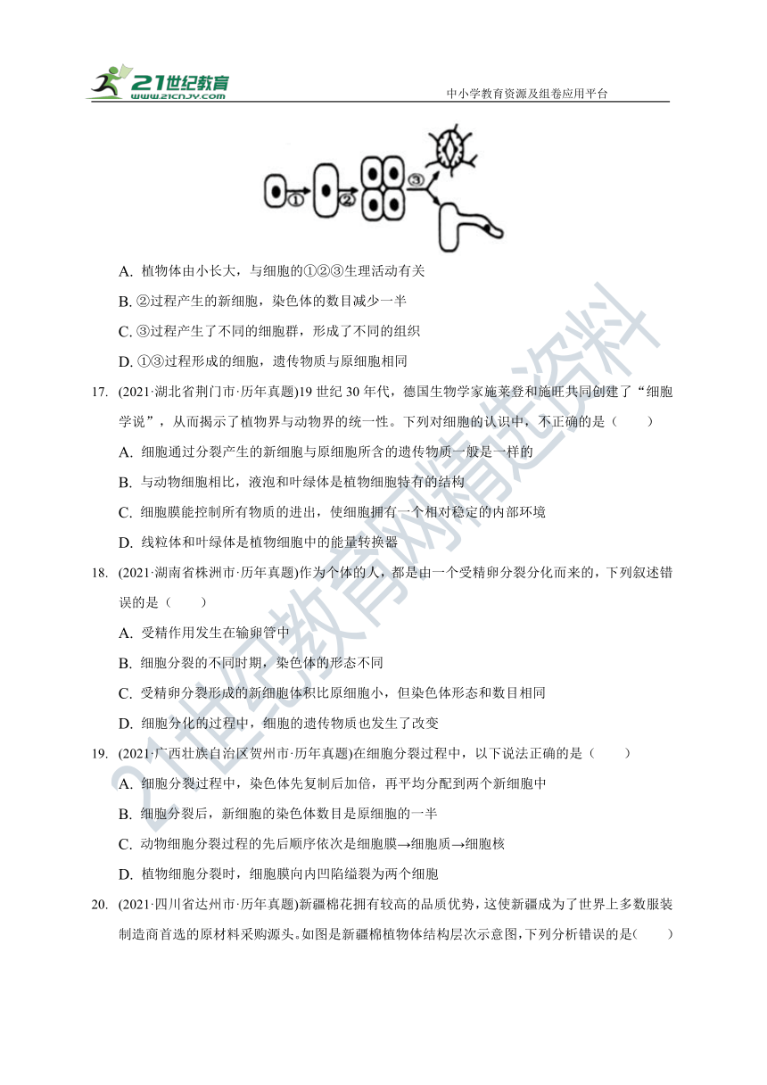 2021年中考试题汇编北师大版七年级上册第二单元第三章(含解析)