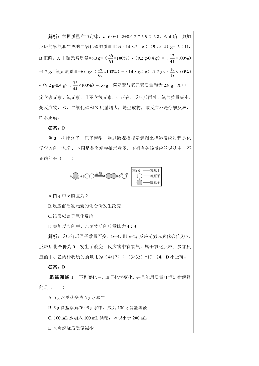 第五单元  定量研究化学反应复习课学案