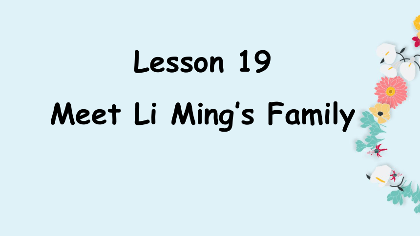 Unit 4 Lesson 19 Meet Li Ming's Family课件（15张）