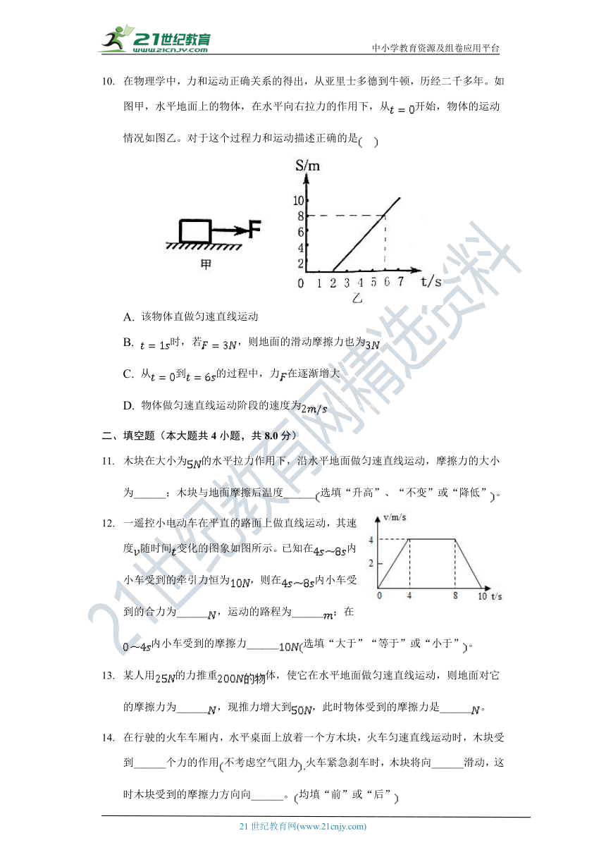 【北师大版】7.6学生实验：探究-摩擦力的大小与什么有关  初中物理八年级下册  同步课时练（含解析）