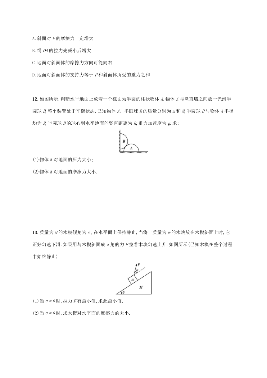 第3章习题课：受力分析和共点力的平衡 测评（Word版含解析）