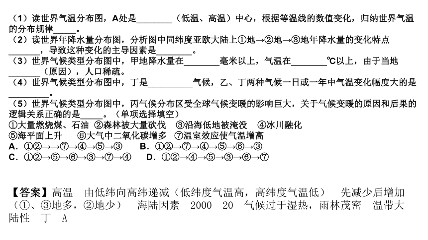 人教版中考地理三轮冲刺——读图训练（世界地理）课件（共49张PPT）