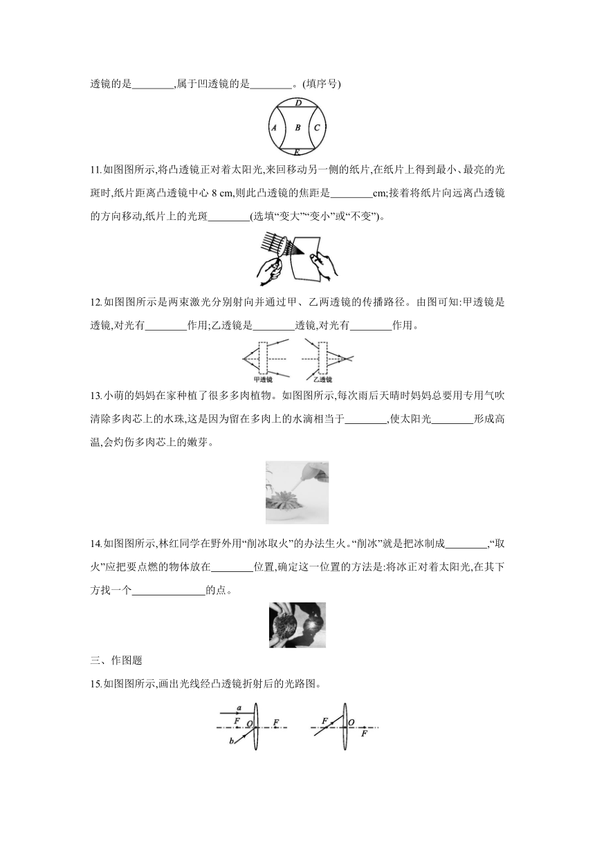 教科版物理八年级上册课课练：4.5  科学探究 凸透镜成像　第1课时　透镜（有答案）