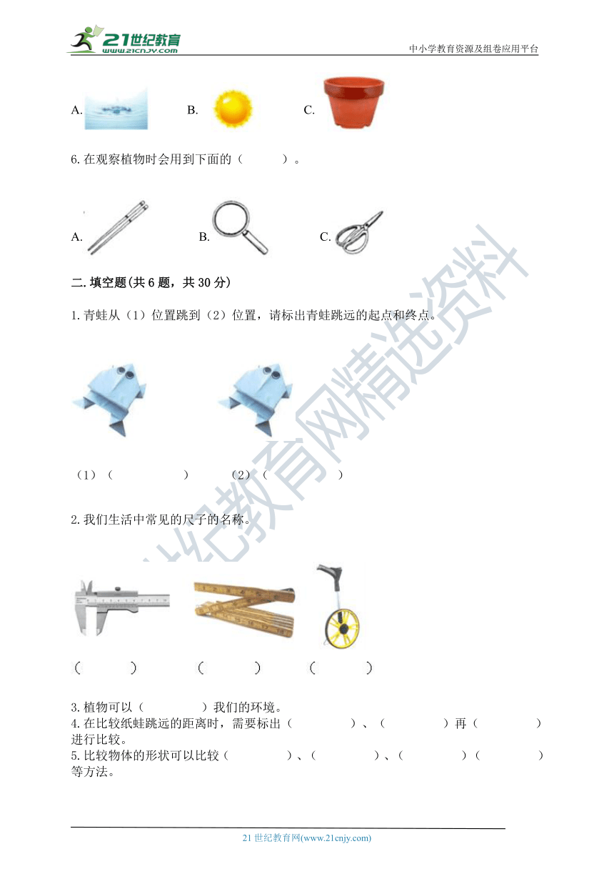 期末测试卷四（试题）-2021-2022学年科学一年级上册-部编版（含答案）