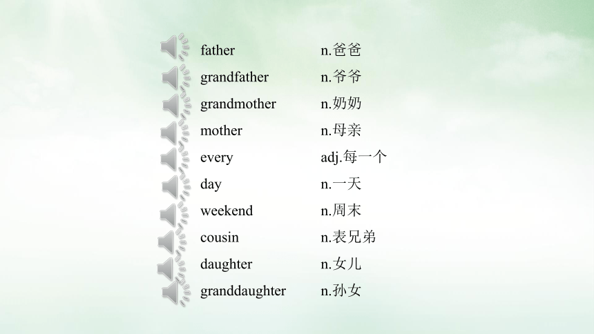 Unit 1 My family词汇预习课件(共19张PPT)