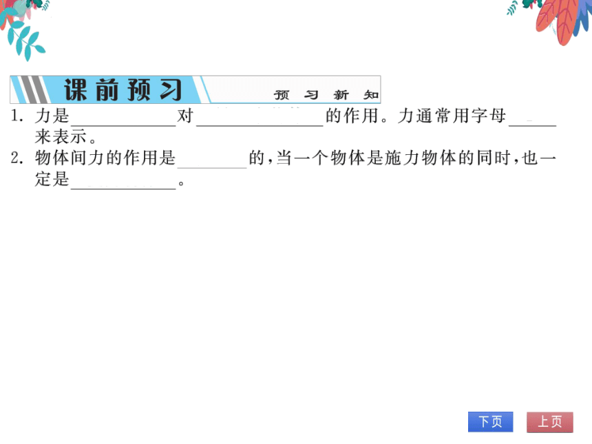 【沪科版】物理八年级上册 6.1 力  习题课件