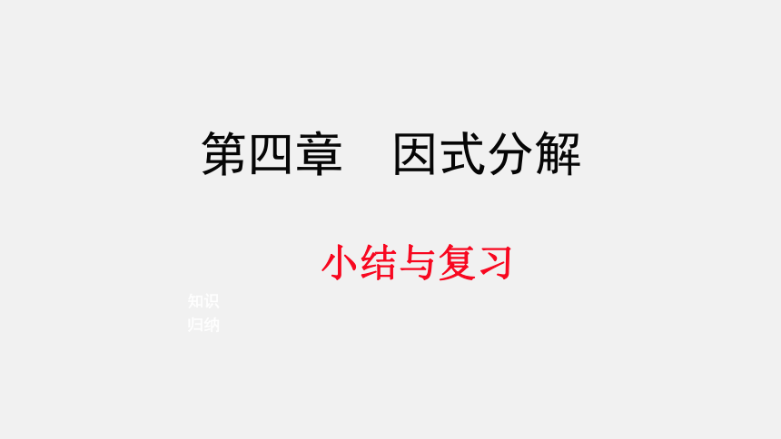 2020-2021学年北师大版八年级数学下册第四章因式分解小结与复习课件（共15张PPT）