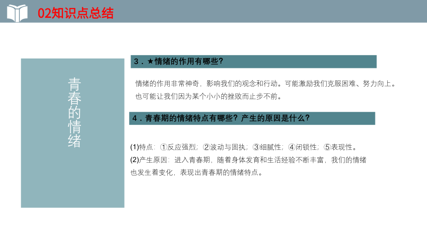 2022年中考一轮复习道德与法治七年级下册第二单元 第四课  揭开情绪的面纱复习课件