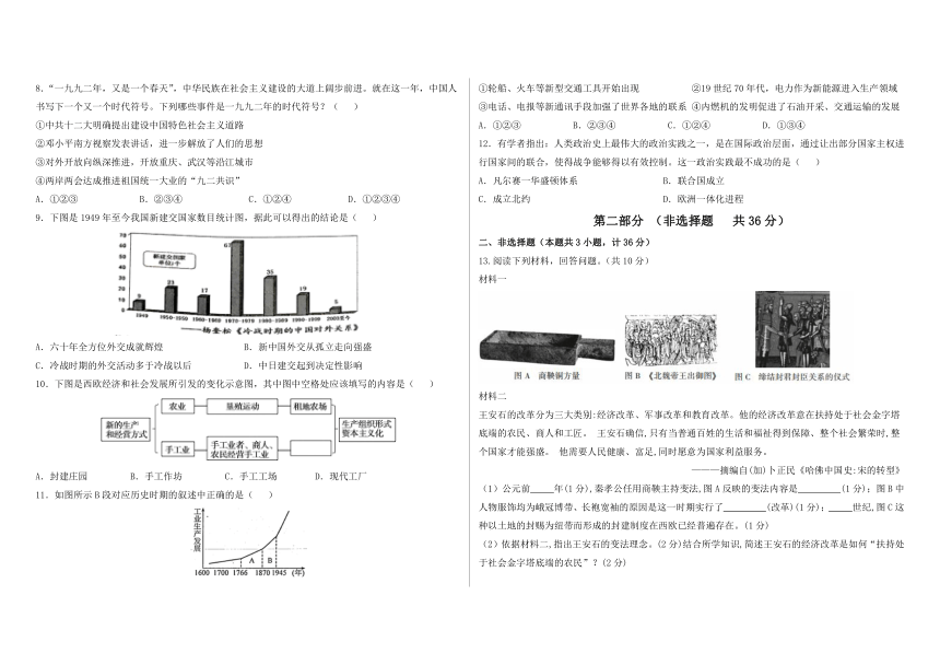 2023年陕西省中考历史模拟预测卷（二）（含解析）