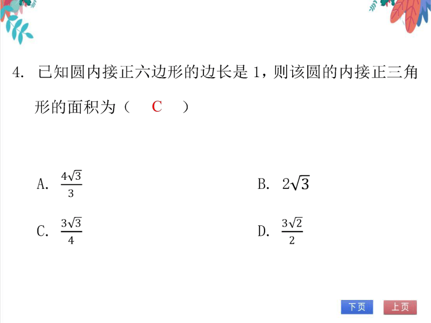【北师大版】数学九年级（下）3.8 圆内接正多边形 习题课件