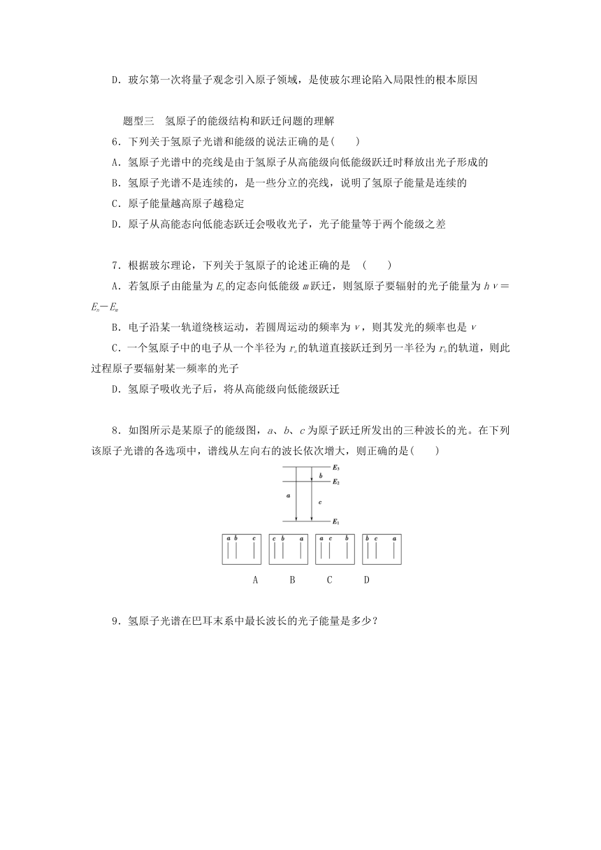 4.3 光谱与氢原子光谱 玻尔原子模型 课后限时训练（含答案）